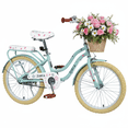thumbnail image 1 of 20 inch Girls Bike for 7-10 Years Old Kids, SHINPT Kids Bicycle with Basket & Lightweight, Comfortable City Bikes with Rear Rack and Basket, Green, 1 of 7