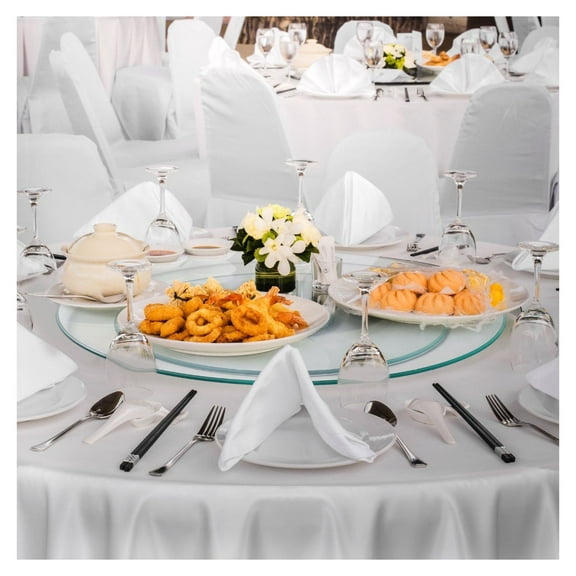 20 Inch Glass Lazy Susan, 360 Rotating Tabletop, Tempered Glass Turntable for Dining, Round Centerpiece, Silent Spin for Family Meals & Events