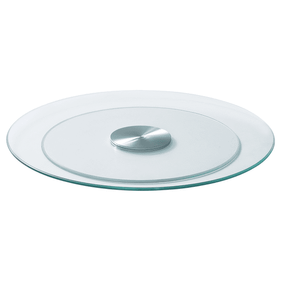 20 Inch Glass Lazy Susan Turntable, 360 Rotating Tray, Tempered Glass Centerpiece for Dining Table, Smooth Spin for Family Meals & Banquets