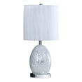 thumbnail image 1 of Benjara 20" Glass Table Lamp- 9W LED- 3 Way Switch- Egg Shape- Silver, 1 of 7