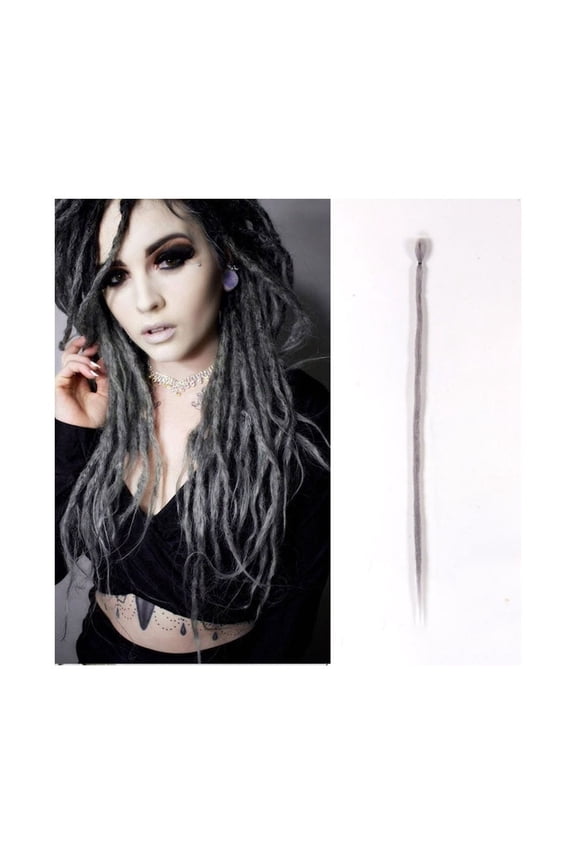 20 Inch Handmade Dreadlocks Extensions 5 Strands Synthetic Dreads Locks Crochet Braids Hair 1.0cm Fake Twist Braiding Hair Reggae Dreads Braid