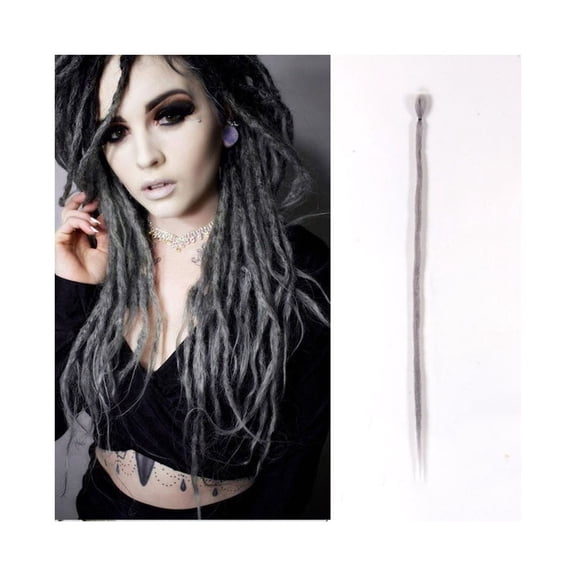 20 Inch Handmade Dreadlocks Extensions 5 Strands Synthetic Dreads Locks Crochet Braids Hair 1.0cm Fake Twist Braiding Hair Reggae Dreads Braid