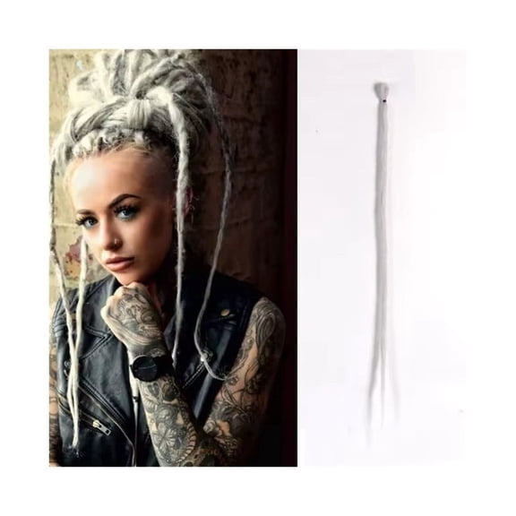 20 Inch Handmade Dreadlocks Extensions 5 Strands Synthetic Dreads Locks Crochet Braids Hair 1.0cm Fake Twist Braiding Hair Reggae Dreads Braid