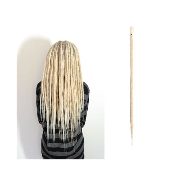 20 Inch Handmade Dreadlocks Extensions 5 Strands Synthetic Dreads Locks Crochet Braids Hair 1.0cm Fake Twist Braiding Hair Reggae Dreads Braid