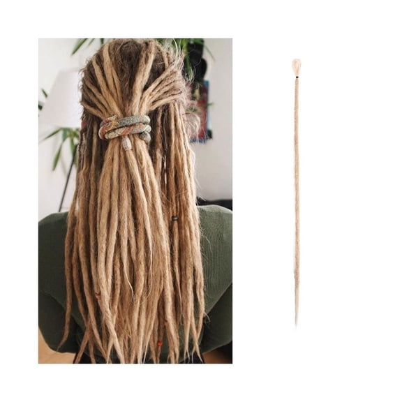 20 Inch Handmade Dreadlocks Extensions 5 Strands Synthetic Dreads Locks Crochet Braids Hair 1.0cm Fake Twist Braiding Hair Reggae Dreads Braid