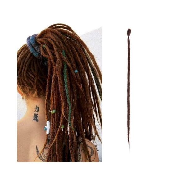 20 Inch Handmade Dreadlocks Extensions 5 Strands Synthetic Dreads Locks Crochet Braids Hair 1.0cm Fake Twist Braiding Hair Reggae Dreads Braid