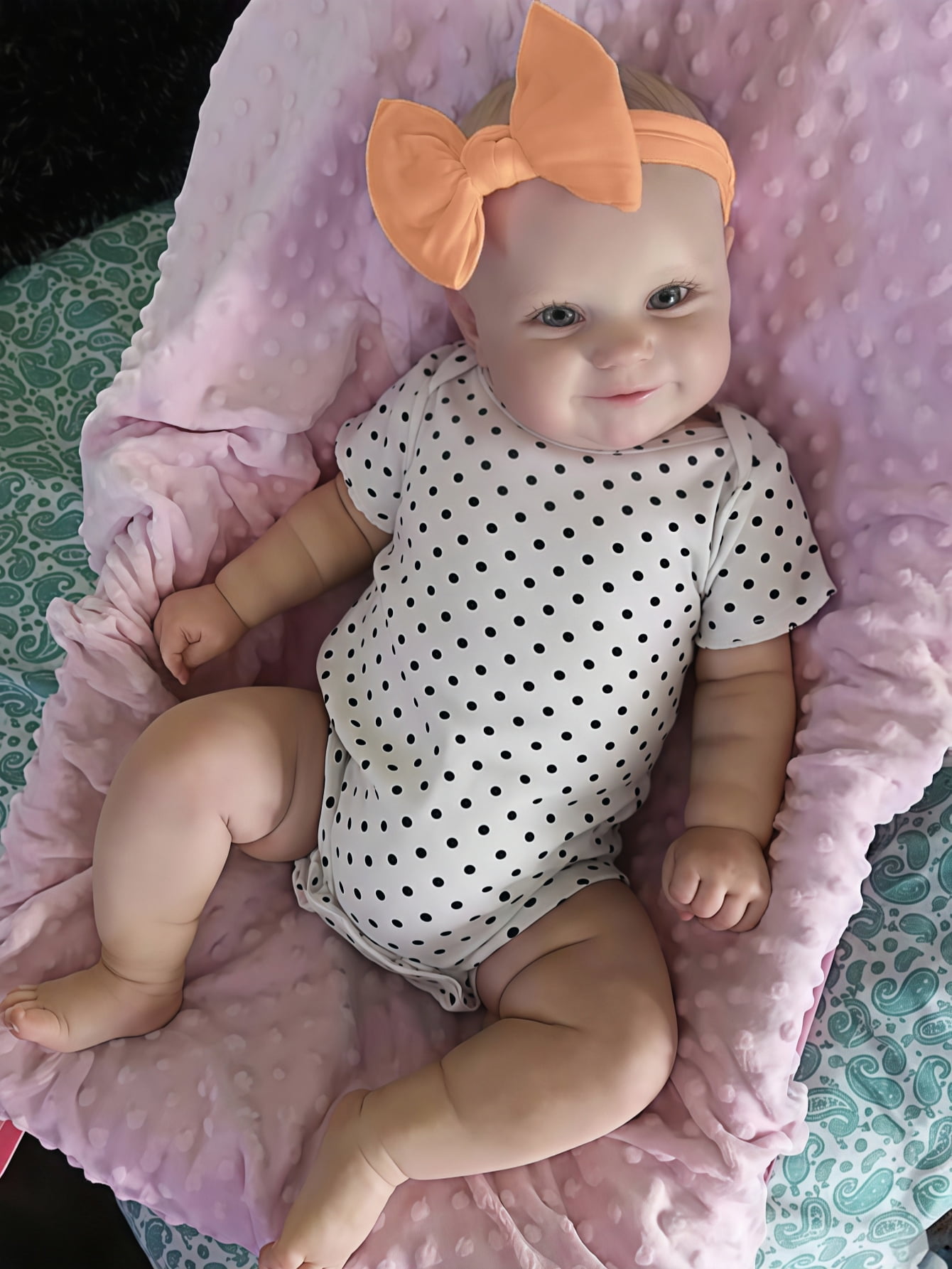 20 Inch Handmade Lifelike Reborn Doll - High Detail Vinyl Girl Baby Doll with Realistic Skin Texture - Gift for Kids Age 3+