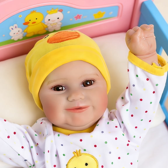 20 Inch Handmade Reborn Baby Doll, Realistic Blue-Eyed Newborn Doll With Hand-Painted Vein Details, Lifelike Baby Doll Statue, Perfect Collectible Gift For Moms, Grandmas, And Doll Enthusiasts