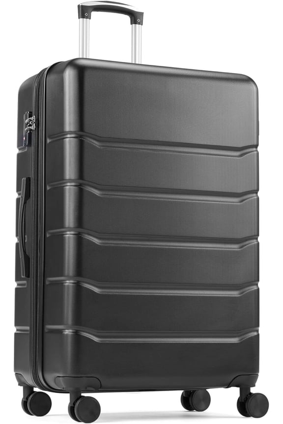 20 Inch Hardside Carry On Luggage, Suitcase with Double Spinner Wheels & TSA Lock, Hard Shell, Expandable Rolling Lightweight, Black