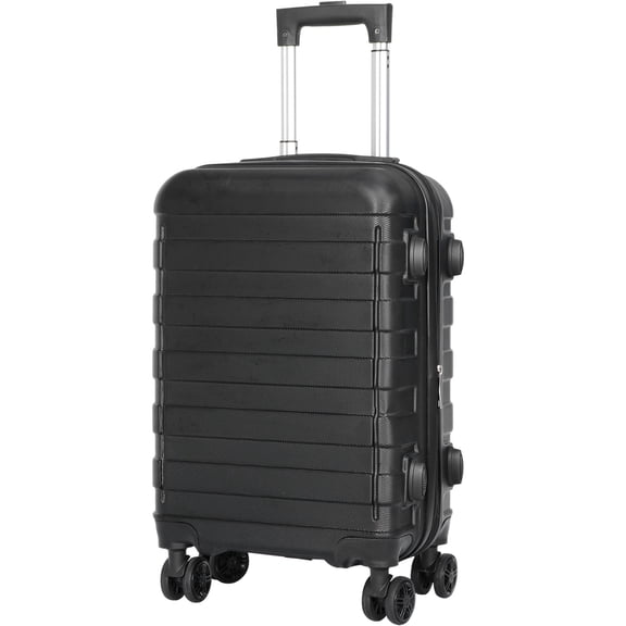 20-Inch Hardside Expandable Carry-On Luggage with Spinner Wheels, Lightweight ABS+PC Travel Suitcase, TSA Lock, Black