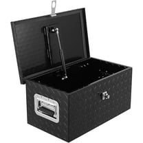 20 Inch Heavy Duty Aluminum Diamond Plate Tool Box Pick Up Truck Bed RV Trailer Toolbox Waterproof Square Storage Organizer with Side Handle, Lock and Keys -20"x 12"x 10", Black