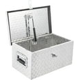 thumbnail image 1 of 20 Inch Heavy Duty Aluminum Diamond Plate Tool Box Pick Up Truck Bed RV Trailer Toolbox Waterproof Square Storage Organizer with Side Handle, Lock and Keys -20"x 12"x 10", Silver, 1 of 7