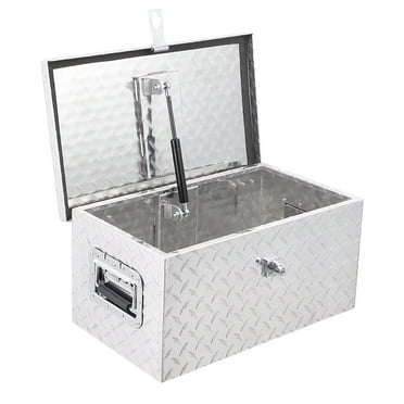 20 Inch Heavy Duty Diamond Plate Tool Box, Aluminum Truck Tool Box with Lock and Keys, for Pick Up Truck RV Trailer, Trailer Toolbox Storage Lockable Organizer