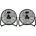 thumbnail image 1 of 20 Inch Heavy Duty Metal Floor Fan, High Air Volume Indoor Fan, High Speed Electric Fan with 360°Tilt Head and 3 Speed Controller for Warehouse, Workshop, Factory and Basement, Black, 2 Pack, 1 of 8