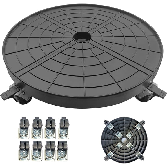 20 Inch Heavy Duty Plant Caddy With 360Lockable Wheels,600 Lbs Capacity,Outdoor Indoor Rolling Plant Stand With Casters,Black Large Plant Dolly Potted Planter Cart For Big Flower Pots Plant Pots