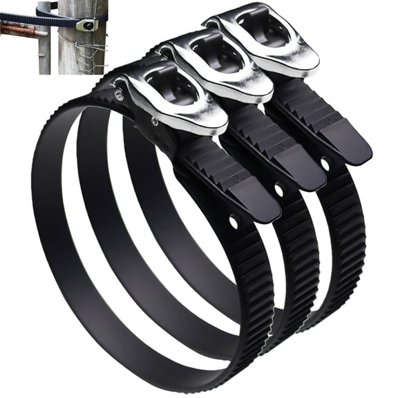 20 Inch Heavy Duty Reusable Ratcheting Cable Ties with Stainless Steel Buckle, Adjustable Locking Straps for Outdoor Fencing, Poles, Gates, Pipes & Secure Fastening