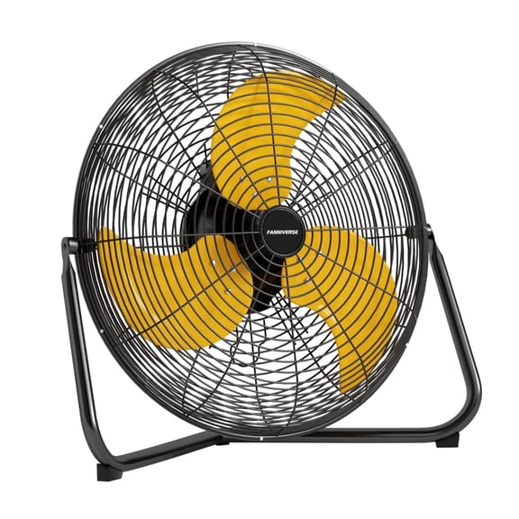 20 Inch High Velocity Floor Fan Pro Series - 5300 CFM 3 Speed Metal Floor Fan, Industrial Fan 360 Tilt for Commercial, Warehouse, Patio, Shop, Garage, Barn UL Safety Listed