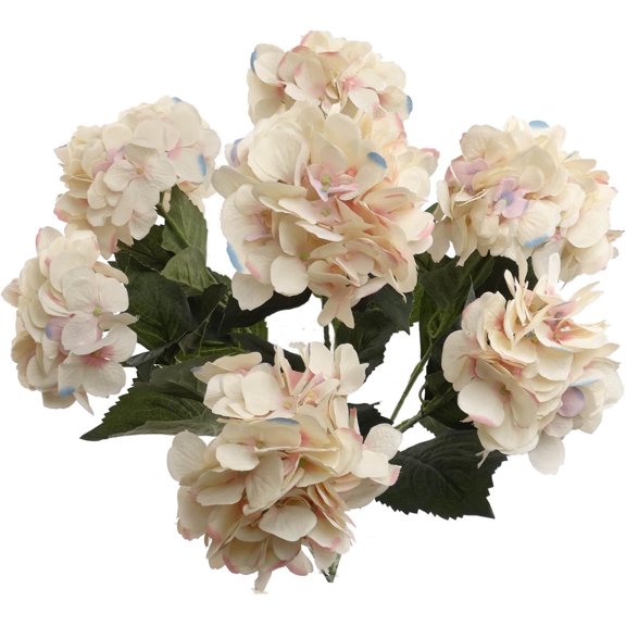 20-Inch Hydrangea Bush with 7 Heads Pink Blue Artificial Silk Flower Bouquet for Home, Wedding & Event Dcor