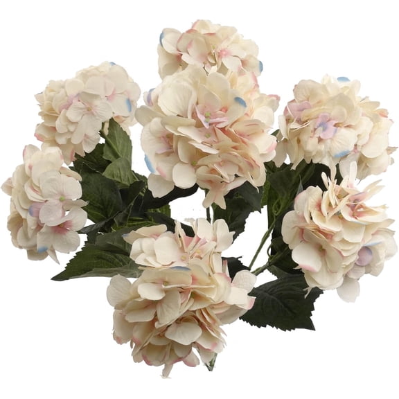 20-Inch Hydrangea Bush with 7 Heads Pink Blue – Artificial Silk Flower Bouquet for Home, Wedding & Event Décor