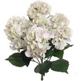thumbnail image 1 of 20-Inch Hydrangea Bush with 7 Heads White Pink – Artificial Silk Flower Bouquet for Home, Wedding & Event Décor, 1 of 7
