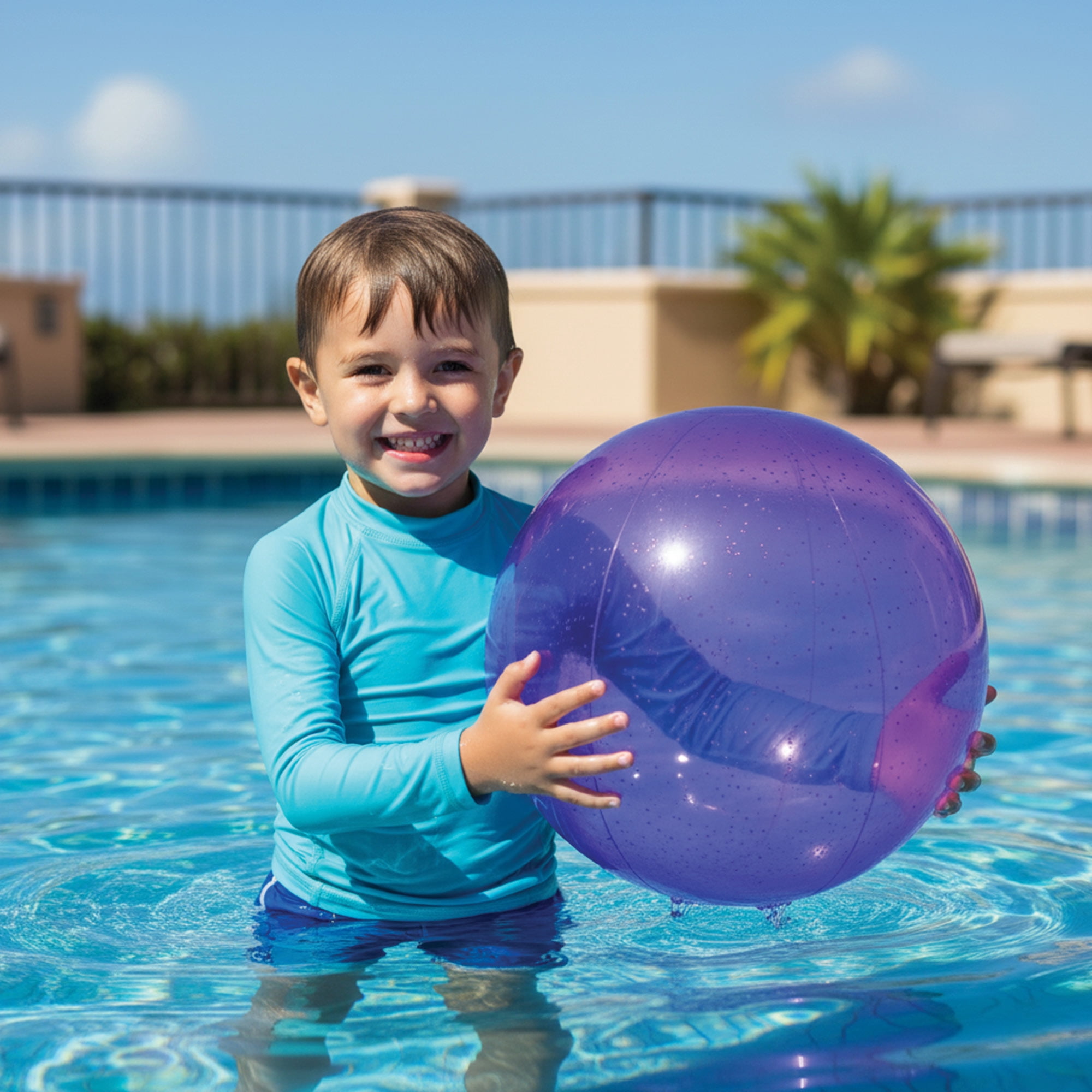 20-Inch Inflatable Beach Ball Swimming Pool Toy Purple