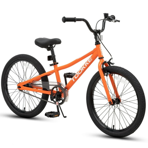 20 Inch Kids Bike for Age 7-12 Years Old, Lightweight Children Bicycle with Adjustable Seat, Front V-Brake and Rear Coaster Brake, Kids Bicycle for Boys Girls, Orange
