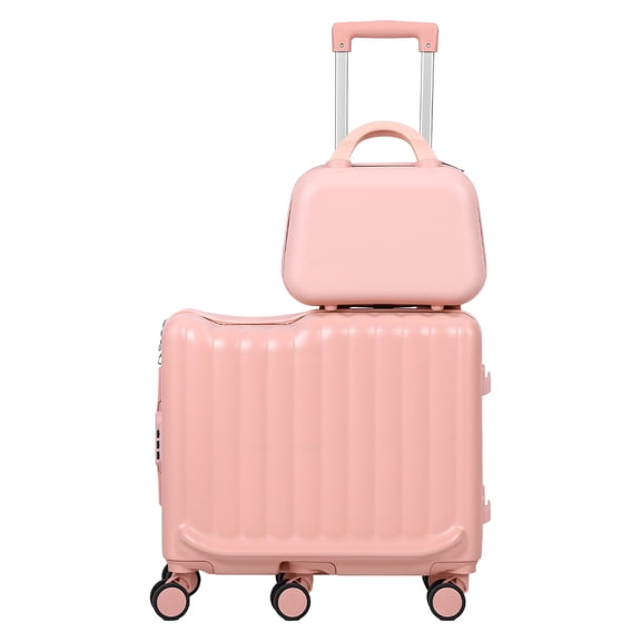 20 Inch Kids Ride-On Luggage with Small Carry-On Suitcase, Foldable Pedal, 6 Spinner Wheels & Retractable Handle, Hardshell Carry-On Suitcase for Smooth Rolling, Fun Scooter Suitcase for Travel