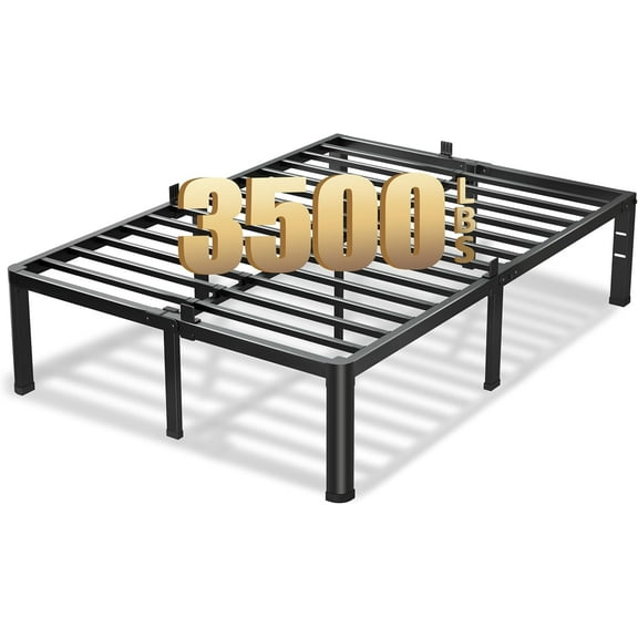 20 Inch King Size Bed Frame, 3500Lbs Heavy Duty Metal Platform with Round Corner Legs Mattress Slide Stopper, Steel Slat Support No Box Spring Needed, Noise Free, Non-Slip, Easy Assembly