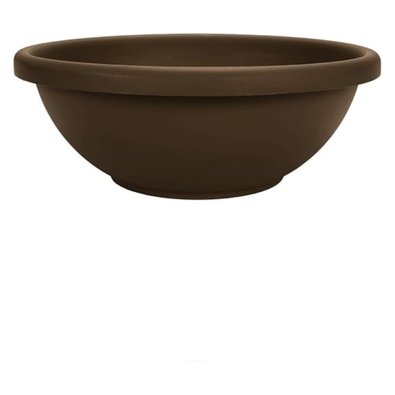 20 Inch Large Garden Bowl Planter - Shallow Plant Pot with Drainage Plug for Indoor Outdoor Flowers, , Chocolate