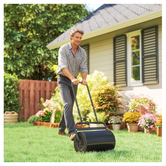 20 Inch Lawn Roller - Push Tow Behind Sod Roller for Garden, 10 Gallon Capacity
