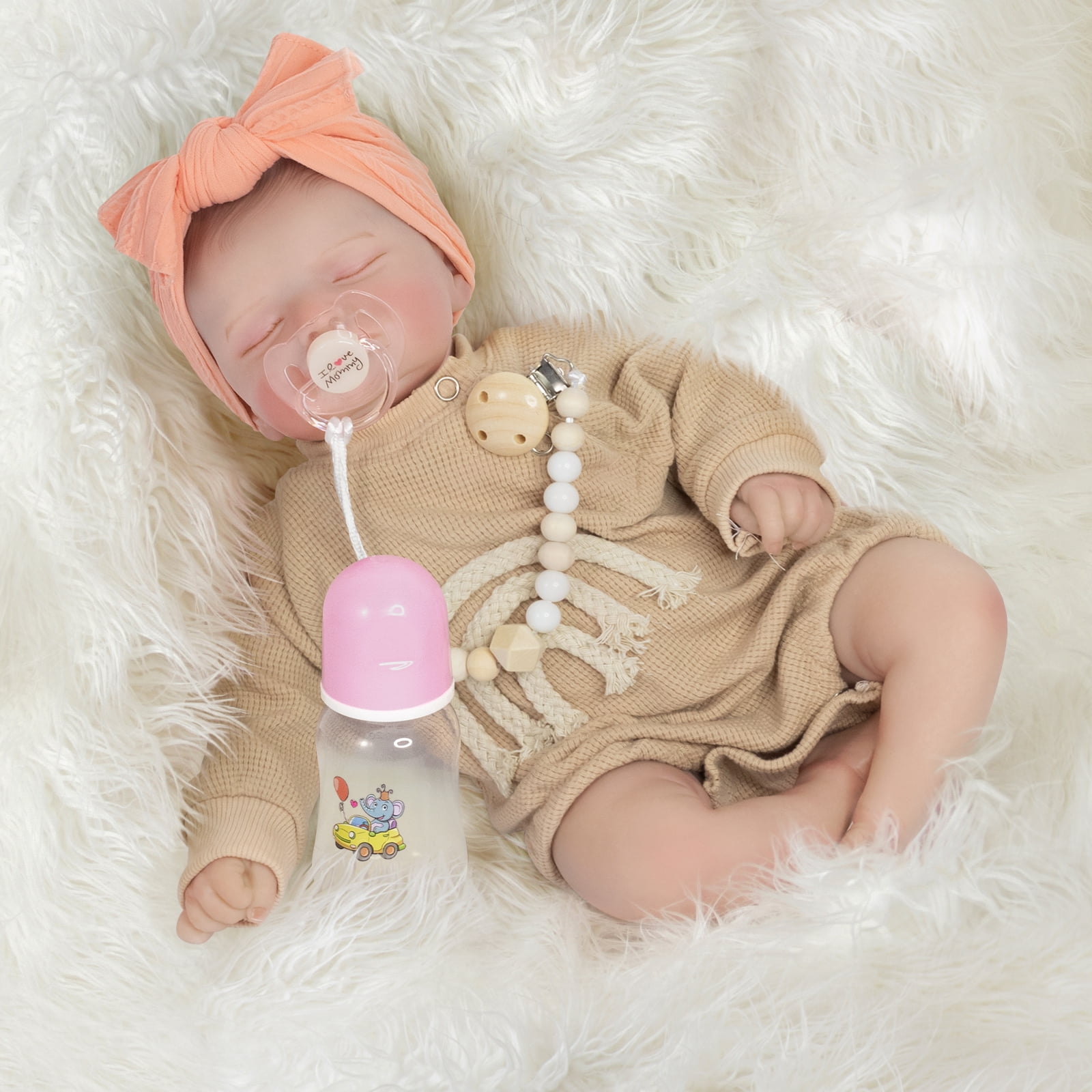 20 Inch Lifelike Reborn Doll with Soft Cloth Body, Magnetic Pacifier ...
