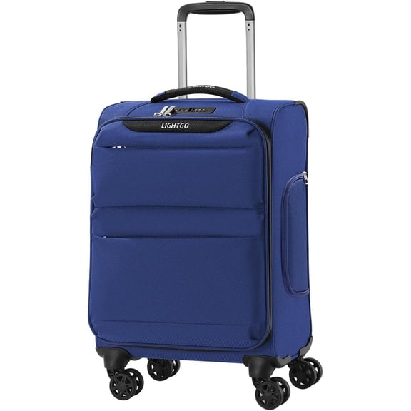 20-Inch Lightweight Softshell Carry- Luggage with 360? Silent Spinner Wheels, TSA Lock, Water-Resistant & Scratch-Resistant Fabric, Storage Compartments (Navy blue, 20inch)