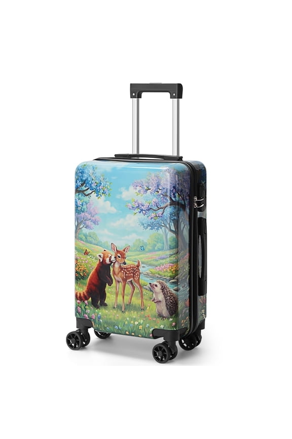 20 Inch Adult Little Deer Hybrid Carry-On Luggage with Protective Cover, Green