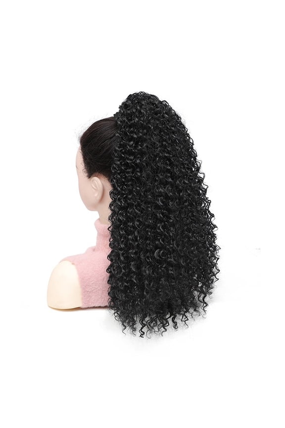 20 Inch Long Curly Drawstring Ponytail Afro Puff Kinky Curly Ponytail Hair Extensions Synthetic Fake Horse Tail Hair for Women