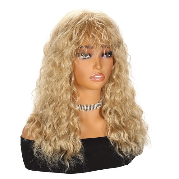 20 Inch Long Wavy Synthetic Synthetic Wigs Hair Wigs with Bangs for Women - Perfect for Cosplay and Parties