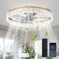 thumbnail image 1 of 20-Inch Low Profile Ceiling Fan with Light - Ultra-Quiet <30dB, App &amp; Remote Control, Dimmable 3 CCT LED, Flush Mount for Bedroom，in Gold, 1 of 10