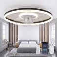 20Inch Low Profile Flush Mount Ceiling Fan with Remote Control LED