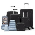 thumbnail image 1 of Zimtown 5-Piece Luggage Set with 8 Packing Cubes, Hard Shell Suitcase Set with Spinner Wheels Built-in TSA Lock, Black, 1 of 24