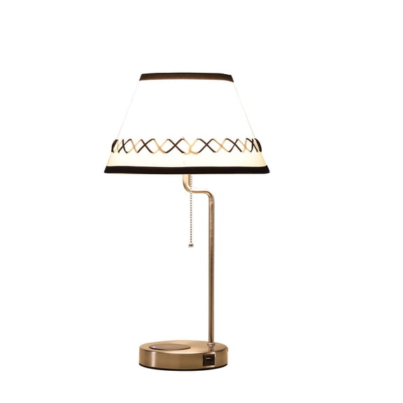 20-Inch Modern Craft Table Lamp with USB Charging Station, Bedside Reading Light