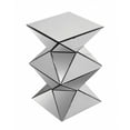 thumbnail image 1 of 20 Inch Modern End Table Square Mirror Top Silver Geometric Pedestal Base - Saltoro Sherpi, 1 of 5