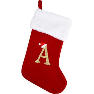 Eoocan 20 Inches Monogram Christmas Stockings Blue Velvet