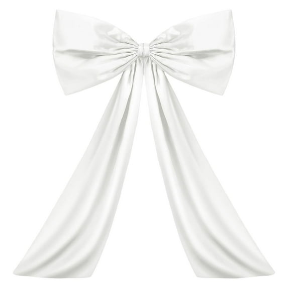 20 Inch Oversized Bow Decorations - Large Party Bows for Wedding Backdrops, Christmas Tree Toppers, Birthday Wall Decor, Festive Event Decoration, White, Bow