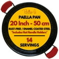20 Inch Paella Pan 14 Servings Enamelled No Rust Easy to Clean Steel