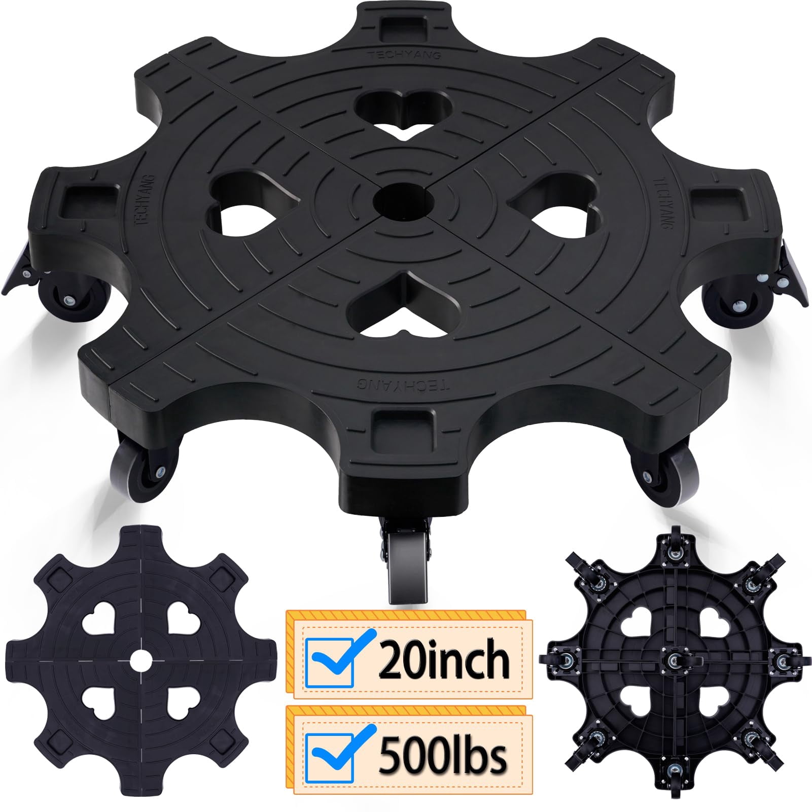 20 Inch Plant Caddy With Wheels Heavy Duty Indoor Rolling Plant Stand