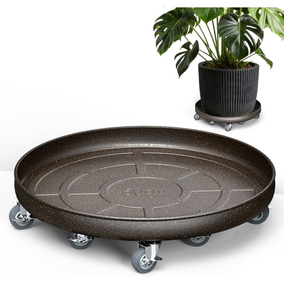 20 Inch Plant Caddy with Brake 480 lb Capacity Rolling Planter Cart with TPR Wheels