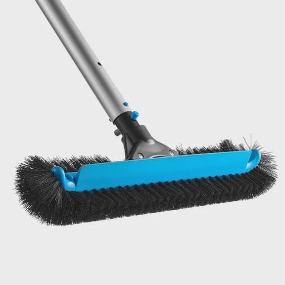 Pool Brush Head  20" Scrub Brush with Nylon Bristles & Aluminum Pole Connector, Heavy Duty Curved Head for Inground/Above Ground Pool Walls, Pole Not Included