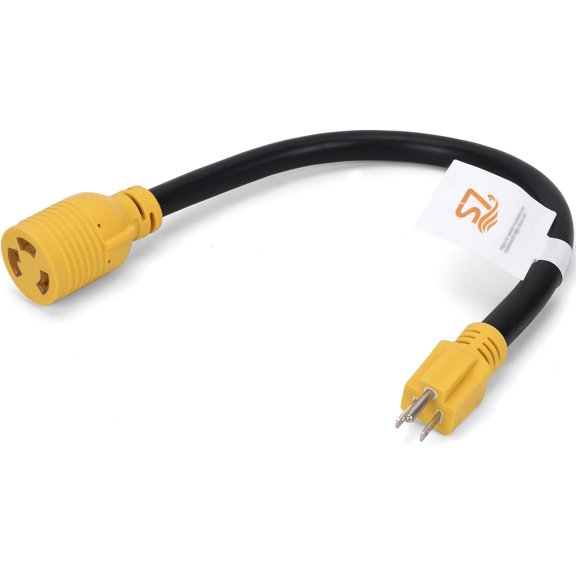 20-Inch Power Adapter Cord, 15A 5-15P Male to 30A L5-30R Female, Waterproof Twist Lock, 125V/3750W, Heavy Duty Electrical Converter for RV, Camping, Industrial & Outdoor Use$$Garden & Patio