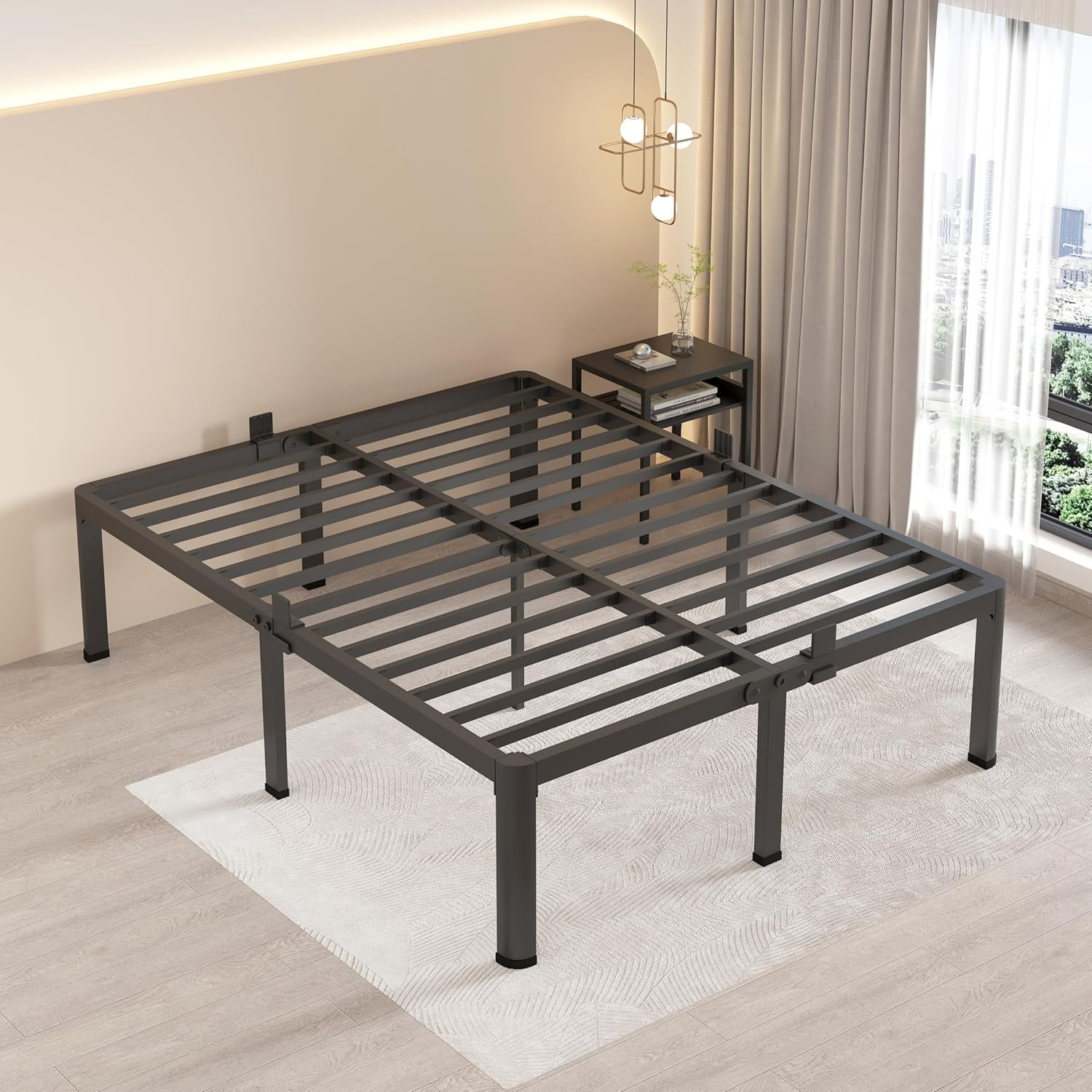 Queen Bed Frame 10 Inch Heavy Duty Metal Platform | 3500Lbs Capacity, Noise Free, No Box Spring Needed