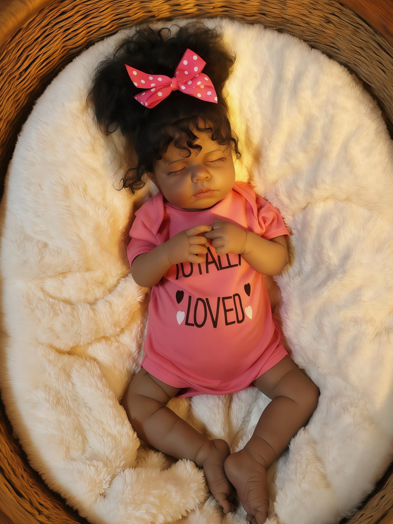 20 Inch Reborn Baby Doll Black Doll, Lifelike Baby Doll with Soft Cloth Body, Hand Rooted Curly Hair, Realistic African American Doll Toy for Kids Age 3+
