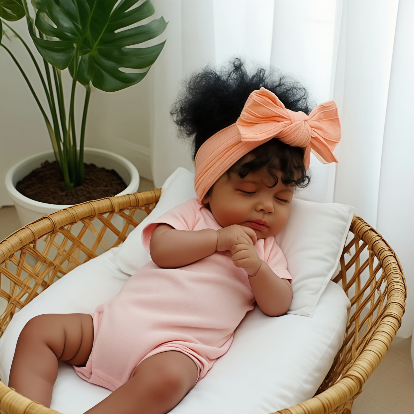 20 Inch Reborn Baby Doll Black Girl Soft Cloth Body Lifelike Newborn Baby Doll Hand Rooted Hair Realistic Doll Toy Gift for Kids Age 3+